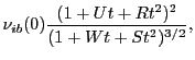 $\displaystyle \nu_{ib}(0)\frac{(1+Ut+Rt^2)^2}{(1+Wt+St^2)^{3/2}},$