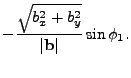 $\displaystyle - \frac{\sqrt{b_x^2+b_y^2}}{\vert{\bf b}\vert} \sin \phi_1.$